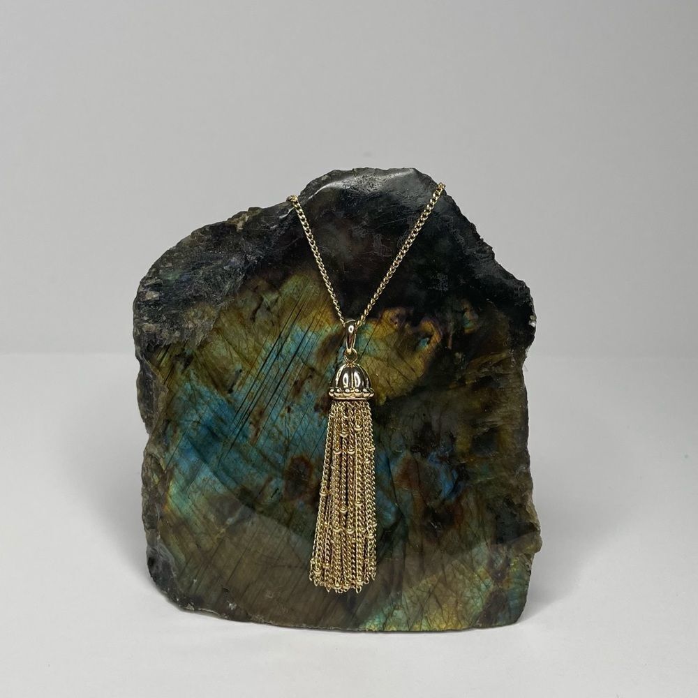 NEW REAL SIMPLE Gold-toned Tassel Necklace